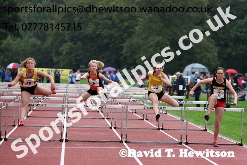 Womens and Girls hurdles at the Northern Inter-Counties under-17s and 15s at Witton Park, Blackburn. Photo: David T. Hewitson/Sports for All Pics